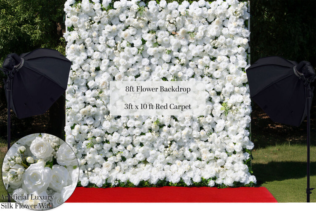 flower backdrop on stand with camera and lighting 2