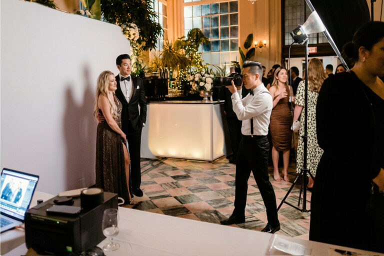 wedding portrait studio in the reception